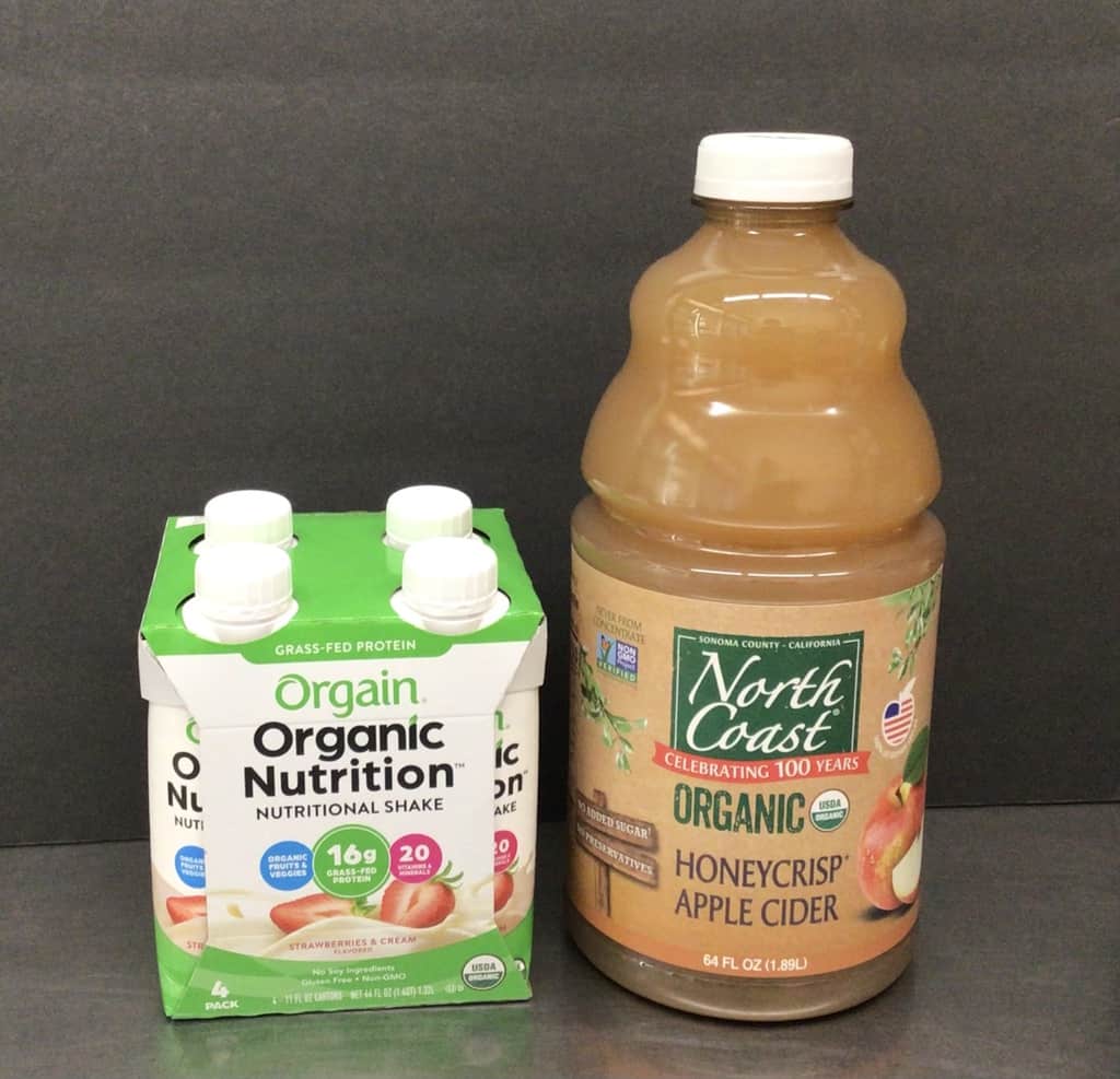 Orgain Strawberries & Cream, North Coast Honeycrisp Apple Cider Yelm