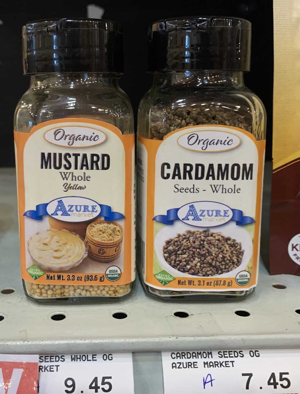 Whole Yellow Organic Mustard Seed and Whole Organic Cardamom Seeds