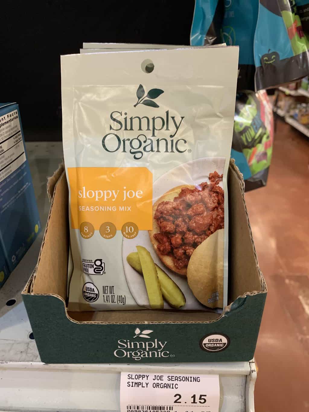 Simply organic sloppy joe seasoning mix yelm food coop