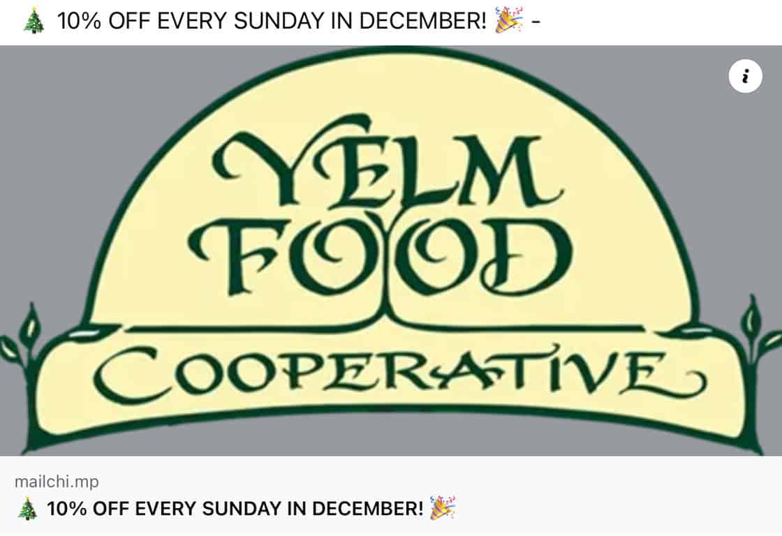 Sunday Discounts & Twelve Days of Christmas Yelm Food Coop